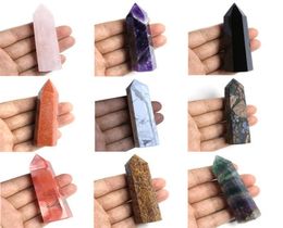 Total 46 Complete variety Rough polished Quartz Pillar Art ornaments Energy stone Wand Healing Gemstone tower Natural Crystal poin2255040