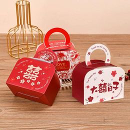 Gift Wrap 10PCS Wedding Gifts Boxes Chinese Style Red Candy For Guests Marriage Paper Chocolate Packaging Box Boite Gateau