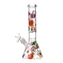 10.2-inch large-sized high-temperature floral paper flower themed glass bong handmade hookah pot