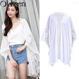 Summer Fashion Lace Chiffon Sexy Loose Fit Short And Medium Skirt Cardigan Beach Outdoors Casual Fresh Swimwear Cover Up