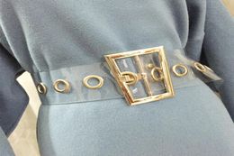 Plus size transparent belt ladies waist clear belts for women trapezoid gold buckle wide corset cummerbunds big dress belt LJ200926197281