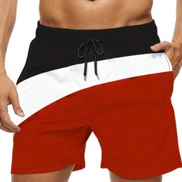 Men's Shorts Summer Men Fashion Shorts 3D Color Block Graphic Shorts Summer Clothing Vacation Shorts Male Quick Drying Shorts Beach Shorts T240515