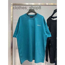 Fashion Couples Summer T Shirt Ballencigss High Version b Home Front and Back Embroidered Short Sleeves Woven Dyed Pure Cotton Very Soft S8SC WD51