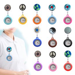Other Clocks Accessories Rotundity Clip Pocket Watches Clip-On Hanging Lapel Nurse Watch Badge Retractable Fob For Women Drop Delivery Otub4