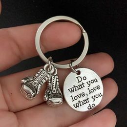 Keychains Lanyards New Boxing Gloves Keychain-New design to do what you like the best Jewellery gift for DIY car keychain bag pendant keychain Y240510