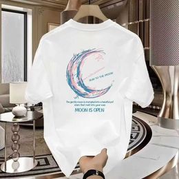 Men's T-Shirts Mens soft pure cotton short sleeved T-shirt retro luxury Y2k plus size oversized gym comfortable and fun social clothing Q240514