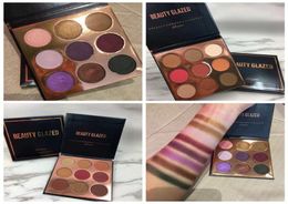 Beauty Glazed 9 Colors Purple Eyeshadow Palette Matte Diamond Glitter Shimmer Highlighter Pallete Makeup Cosmetics eye shadow 3 st1305651