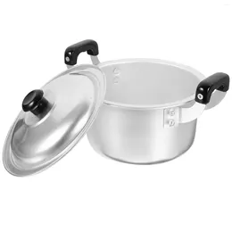 Double Boilers Deepened And Thickened Aluminum Alloy Double-eared Small Soup Pot Rice With Lid Noodles Pan Cooking Stockpot