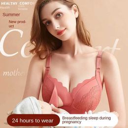 Maternity Intimates Front Open Nursing Bra Maternity Cotton Breastfeeding Pregnant Women Bralette Wire Free Maternal Underwear Lactation Clothes Y240515