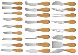 Stainless Steel Cutlery Butter Spatula Wood Butter Knife Cheese Dessert Jam Spreader Breakfast Tool 120pcs DAW4615355385