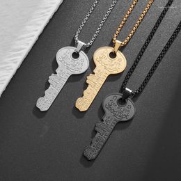 Pendant Necklaces Fashion Stainless Steel Classic Lucky Key Necklace Men And Women Motorcycle Party Banquet Jewelry Accessories