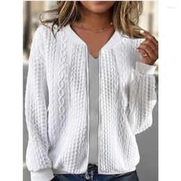 Women's Jackets Autumn Winter Women Knitted Cardigan Sweater Top Coat Elegant Fashion Long Sleeve O Neck Zipper Jacket Outwear Y2K INS