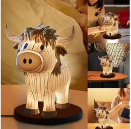 Table Lamps Night Lights For Kids Room USB Cow Lamp Bedside Energy Saving Portable Farmhouse Bedroom Wall