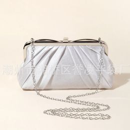 Cross-border Simple Fabric Girl's Lady Handbag One-shoulder Dinner Dress Bag Chain Mobile Phone Banquet Bag