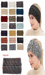 21 Colours Knitted Crochet Headband Women Winter Sports Hairband Turban Yoga Head Band Ear Warmer Beanie Cap Headbands CYZ28643396421
