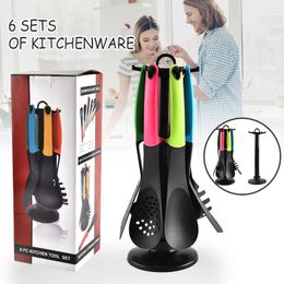 Disposable Flatware 6pcs/set Silicone Cooking Utensils Kitchen Utensil Set Nonstick Cookware Tools WXV Sale