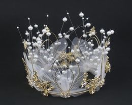 Other Event Party Supplies 1Pc Crown Cake Decoration Topper Romantic Pearl Garland Happy Birthday Children Hair Ornaments Weddin4455725