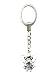 6 Pieces Key Chain Women Key Rings Fashion Keychains For Men Angels Watching Over Me 20x19mm3604894