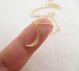 Crescent Moon Necklace Tiny Gold Silver or Rose Gold Moon Jewellery Dainty and Delicate Birthday Wedding Bridesmaid Gift YLQ06483395311