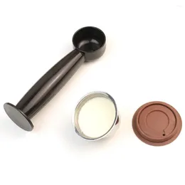 Coffee Scoops Tamping Spoon Dual-function Scoop Tamper Set For Espresso Beans Long Handle Multi-tool Measuring Grounds 20ml