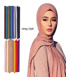 Plain Color Long Shawl Scarves Modal Jersey Hijab Muslim Headscarf Soft Black Women039s Turban Tie Headband HeadWrap Lightweigh4425829