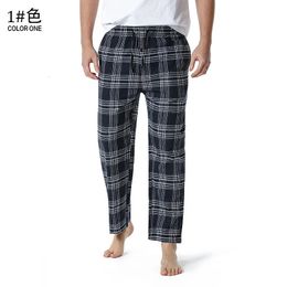 White Black Plaid Pyjama Bottom Pants Men Lounging Relaxed Comfy Soft Cotton Flannel Home Wear Breathable Pyjama Homme 240428