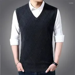 Men's Vests Solid Color Sweater Men Suit Sweaters Wool Pullover Brand Clothing V-Neck Sleeveless Casual Waistcoat Arrival
