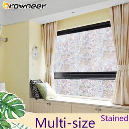 Window Stickers 3D Refraction Effect Film Self-adhesive Colourful Stained Glass Decorative PVC Privacy Sun Protection Tint Sticker