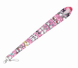 girls childhood melody friends Keychain ID Credit Card Cover Pass Mobile Phone Charm Neck Straps Badge Holder Keyring Accessories