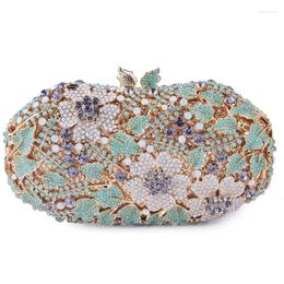 Evening Bags XIYUAN Colourful Crystal Women Multicolor Hollow Out Stones Beaded Wedding Clutch Bridal Purse