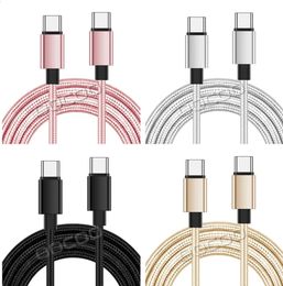Fast Quick Charging Fabric Alloy 1M 2M 3M C to C USB-C To Type c Cable Cord Line For Samsung S10 S20 S22 S23 XIAOMI LG Android Phone 15 16
