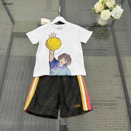 Top kids designer clothes summer set kids tracksuits Size 100-150 CM boys Playing basketball pattern t shirt and shorts 24Mar