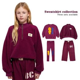 Clothing Sets BC 2023 Autumn/Winter Girls Trendy Cool Letter Zipper Pullover for Boys Sports Straight Trouser Set for Childrens SweaterL2405