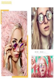 Sunglasses Women Geometric Kaleidoscope Glasses Rainbow Rave Lens Bling Bling Prism Crystal Party Diffraction Sunglasses Eyeglasse8827415