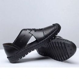 breathables Hollow Men Antiskid Summer Hole Sandals Breathable Split Sandal Leather Trend Ankle Wrap Mens Casual Loafer Shoe Wholesale Shoes a9G3# 642 s 4183