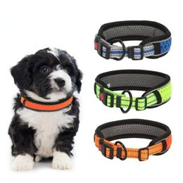 Reflective Dog Collar for Small Medium Large Dogs, Breathable Soft Padded Pet Collars Adjustable Nylon Puppy Safety Collar with Quick Release Buckle