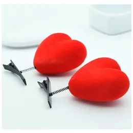 Party Favour 2pcs Hair Clip Big Red Heart Top Spring Small Gift Accessories Favours For Kids Birthday Wedding Gifts