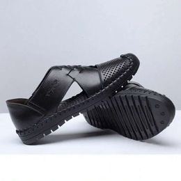 Hole Antiskid Men breathables Hollow Summer Sandals Breathable Split Sandal Leather Trend Ankle Wrap Mens Casual Loafer Shoe Wholesale Shoes N1X8# 982 s d155