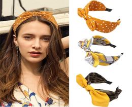 Fashion Women Bezel Rabbit Ears Korean Point Leopard Hairband Hair hoop Women Girls Elegant Cross Hair Accessories Headwear3044741