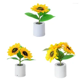 Table Lamps GTBL Rechargeable Sunflower LED Simulation Night Light Lamp Flowers Decorative Desk