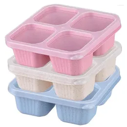 Dinnerware Student Lunch Boxes Snack Sealed 4 Compartment Toddler Banto Containers With Lid Fruit Salad Box Reusable Storage