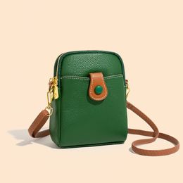 Genuine Leather Mobile Phone Bag For Women 2023 New Fashion Cross-body Small Bag Bag Head Layer Cowhide Coin Purse Niche Women's Bag Wholesa