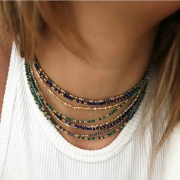 CCGOOD m Natural Stone Beaded Summer Necklace Gold Plated 18 K Choker Boho Jewelry for Women Friends Gift Accessories 240511