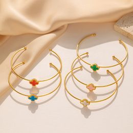 Sumer Luxury Four-leaf Clover Bangle Women s Charm Does Not Fade Bangle Designers Love Gifts Jewellery Bracelets New Fashion Bracelets Wholesale