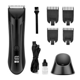Men's Electric Private Trimmer hine Water Wash Shaving Knife Leg Body Hair Scissor LCD Digital Display ddmy3c