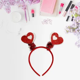 Party Favor Valentine Day Headband Valentines Style Women Hairband With Feather Decor Shiny Sequin Anti-slip Lady Po Prop For Wedding