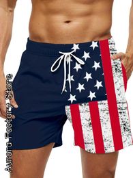 Men's Shorts Summer Men Fashion Trend Shorts 3D USA Flag Graphic Clothing Boys Kids Casual Hawaii Vacation Shorts Male Stylish Beach Shorts T240515