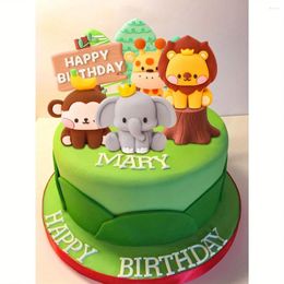 Party Supplies Jungle Animals Cake Decoration Wild One Safari Giraffe Elephant Lion Tiger