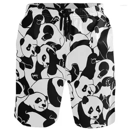 Men's Shorts 2024 Casual Love Mom Panda 3D Printed Hawaiian Hip Hop Y2k Summer