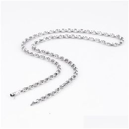 Chains C13 S925 Sterling Sier Necklace Circle Letter Vintage Personality Trend Couple Long Style Punk Hip Hop Dance Gift For Lover D Dh81G